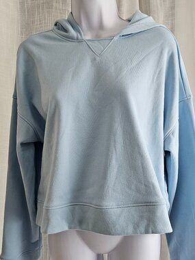 THRIVE SOCIETE  Fleece French Terry Hoodie w/ Ladder Stitch Blue Size M NWT